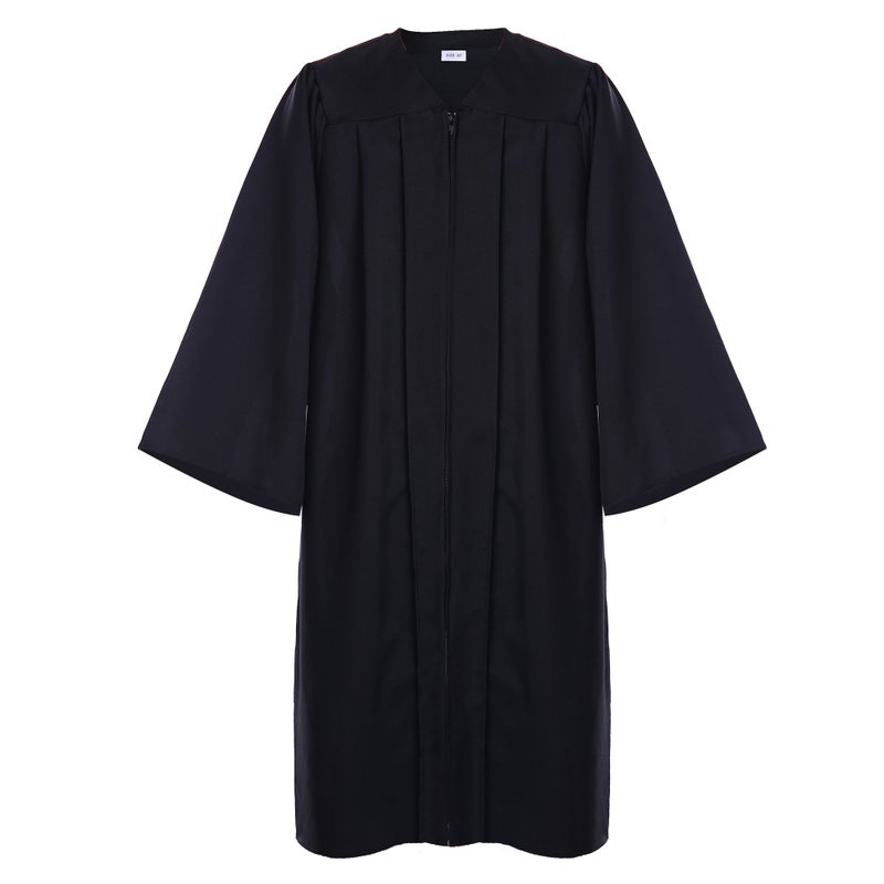 Newrara Unisex Premium Matte Graduation Gown Only (X-Large 54(5'9"-5'11"), Black) - Image 1